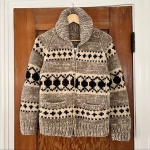 Vintage Tuak authentic cowichan zip pure wool sweater